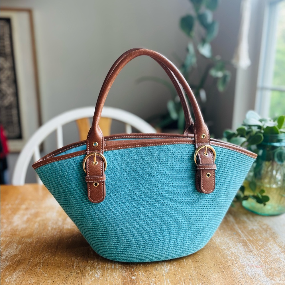 Coastal Woven Shoulder bag and Crossbody, Bright Blue